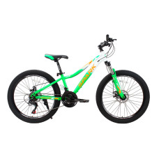 Велосипед SPARK WAVE JR. (колеса - 24", сталева рама - 12") зелений з білим