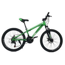 Велосипед CrossBike Shark 24" 11" Зелений-Чорний-Білий