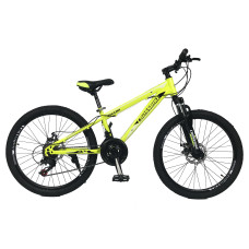 Велосипед CrossBike Shark 24" 11" Неоновий жовтий-Чорний-Білий