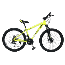 Велосипед CrossBike Shark 26" 13"  Неоновий жовтий-Чорний-Білий